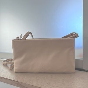 All Saints Mila Double Pouch Crossbody in Parchment White